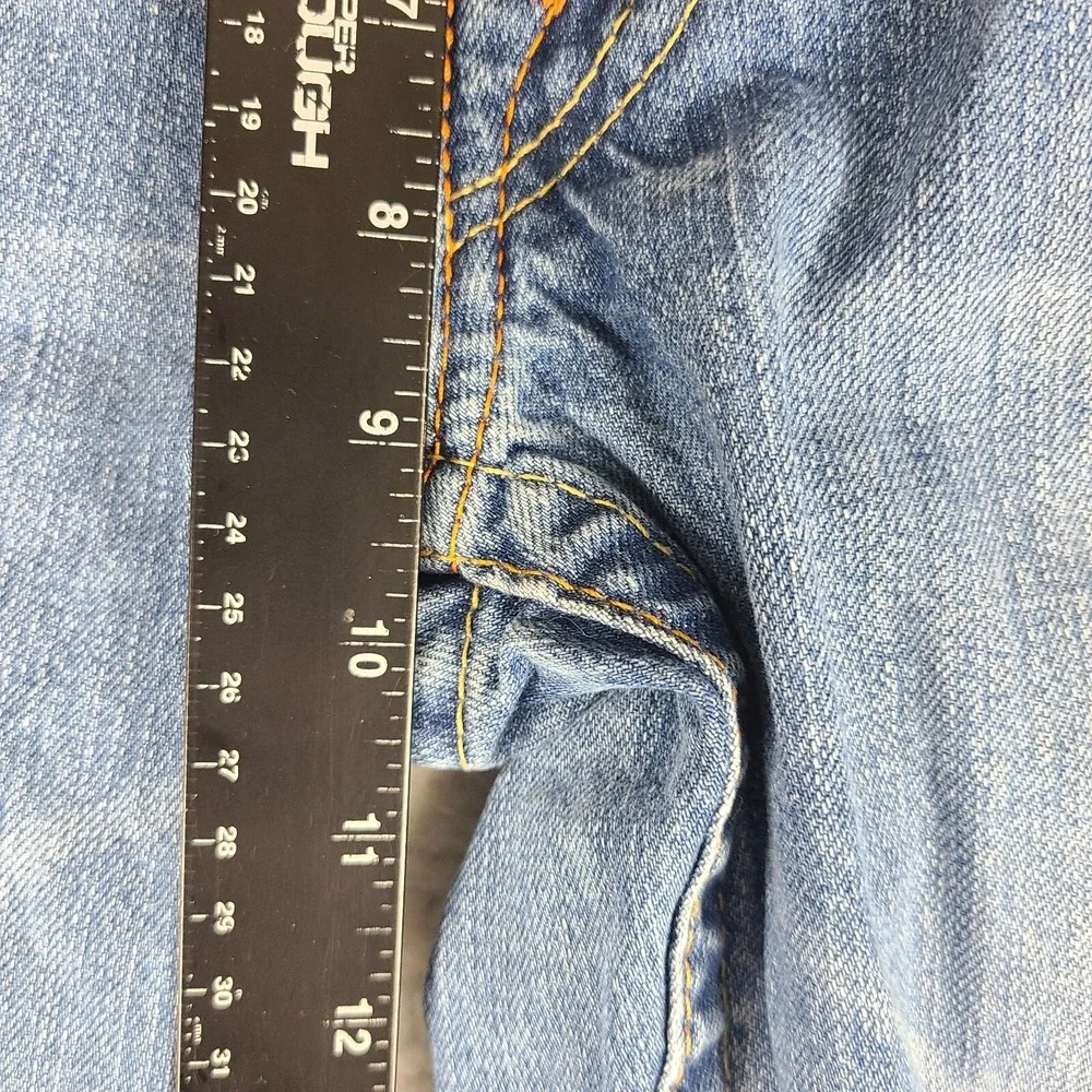 True Religion Jeans Mens 36x33 Blue Straight 100% Cotton‎ Medium Wash Denim